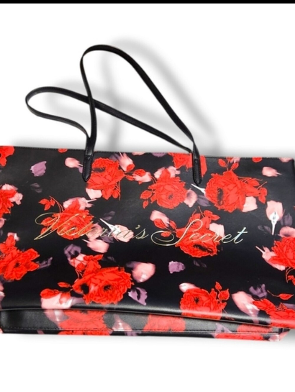 Victoria's Secret- Red & Black Floral Tote